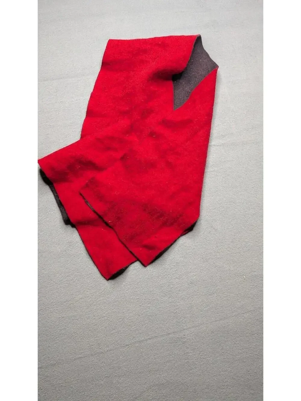 AETHER Scarf Mens One Size Red Wool Cashmere Knit Two Tone Neck Warmer Winter